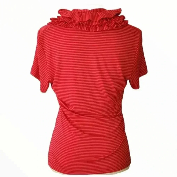 Soft Surroundings Striped Ruffled Tee - Picture 4 of 8